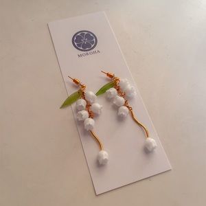 Lily of the valley white handcrafted earrings